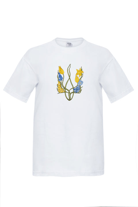 T-shirt "Blossoming Trident" (left)